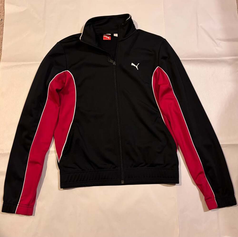 Puma Women's Agile Full Zip Track Jacket Black Pink Trim Size XS